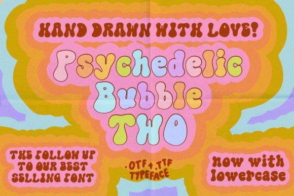 Psychedelic Bubble Two: A Retro Sans Serif Font for Handmade Charm