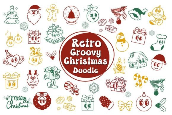 Retro Groovy Christmas Font for Editorial Design