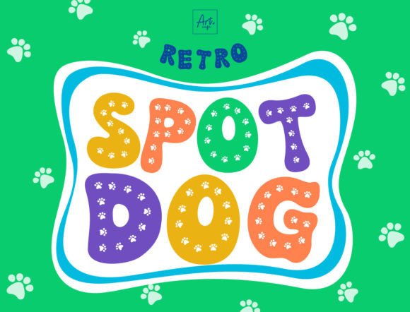 Retro Spot Dog: A Playful, Paw-Printed Display Typeface