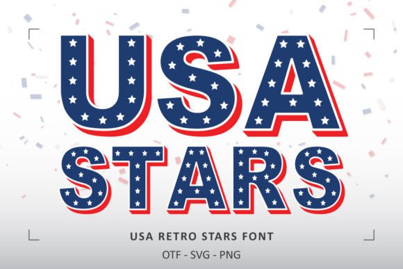 USA Retro Stars Font: Bold, Patriotic & Perfect for Handmade Labels & Printables